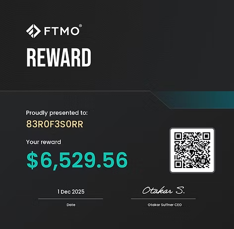FTMO ödeme sertifikası, 6.529,56 dolar