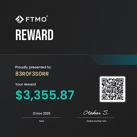 FTMO ödeme sertifikası, 3.355,87 dolar